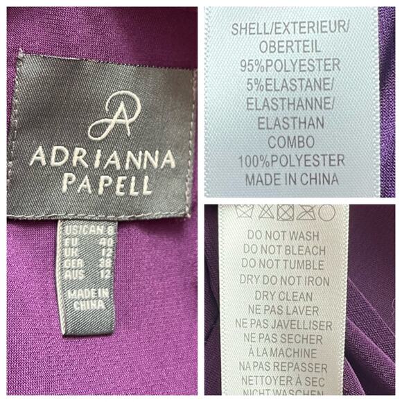 Adrianna Papell NEW Poncho Banded Dress Cocktail Tiered Chiffon Women’s Size 8 - Picture 13 of 14
